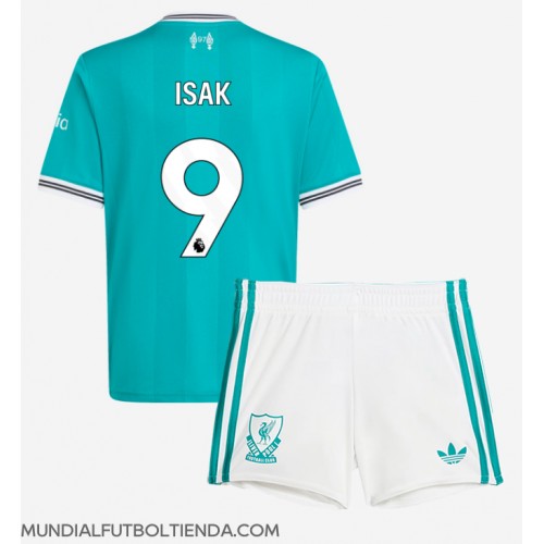 Camiseta Liverpool Alexander Isak #9 Tercera Equipación Replica 2025-26 para niños mangas cortas (+ Pantalones cortos)